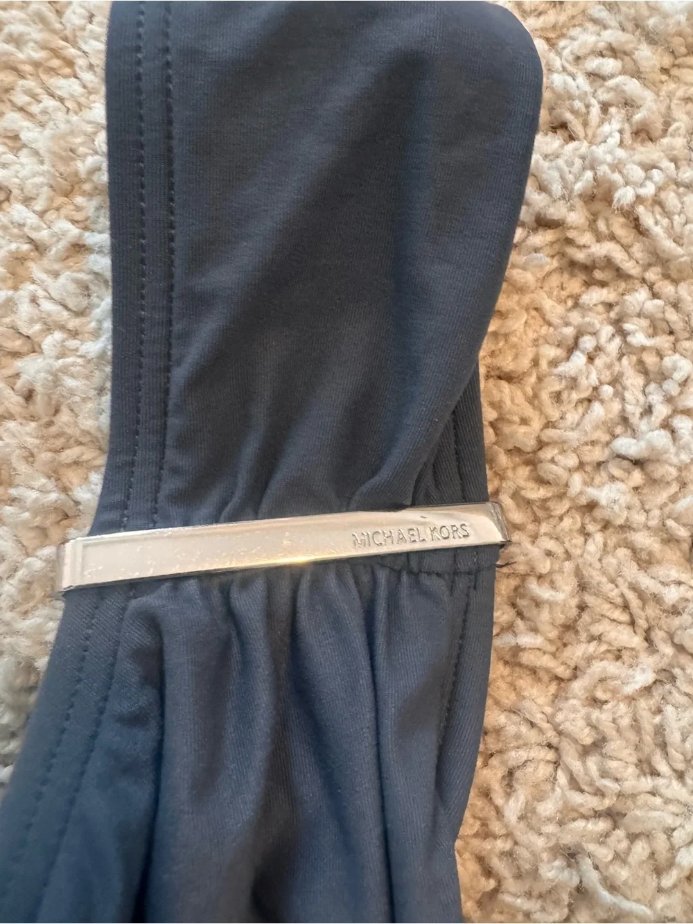 Michael Kors Grayish Blue One-Shoulder One-Piece Swimsuit